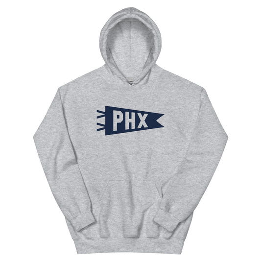 PHX Phoenix Unisex Hoodie • Banner Design in Navy Blue • YHM Designs - Image 02