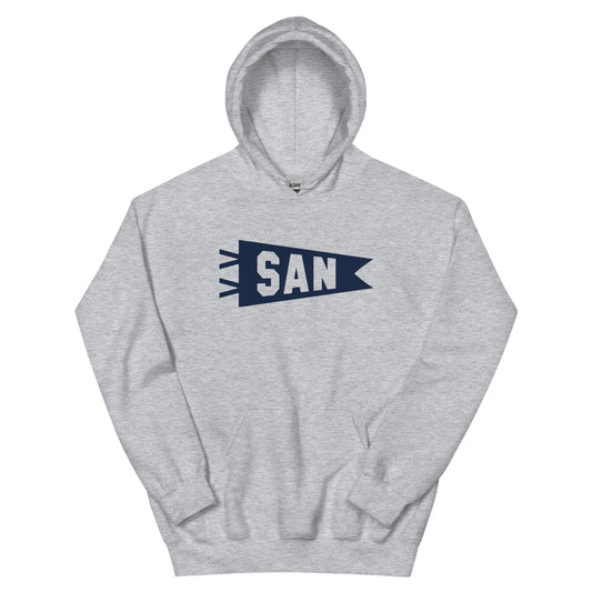 SAN San Diego Unisex Hoodie • Banner Design in Navy Blue • YHM Designs - Image 02