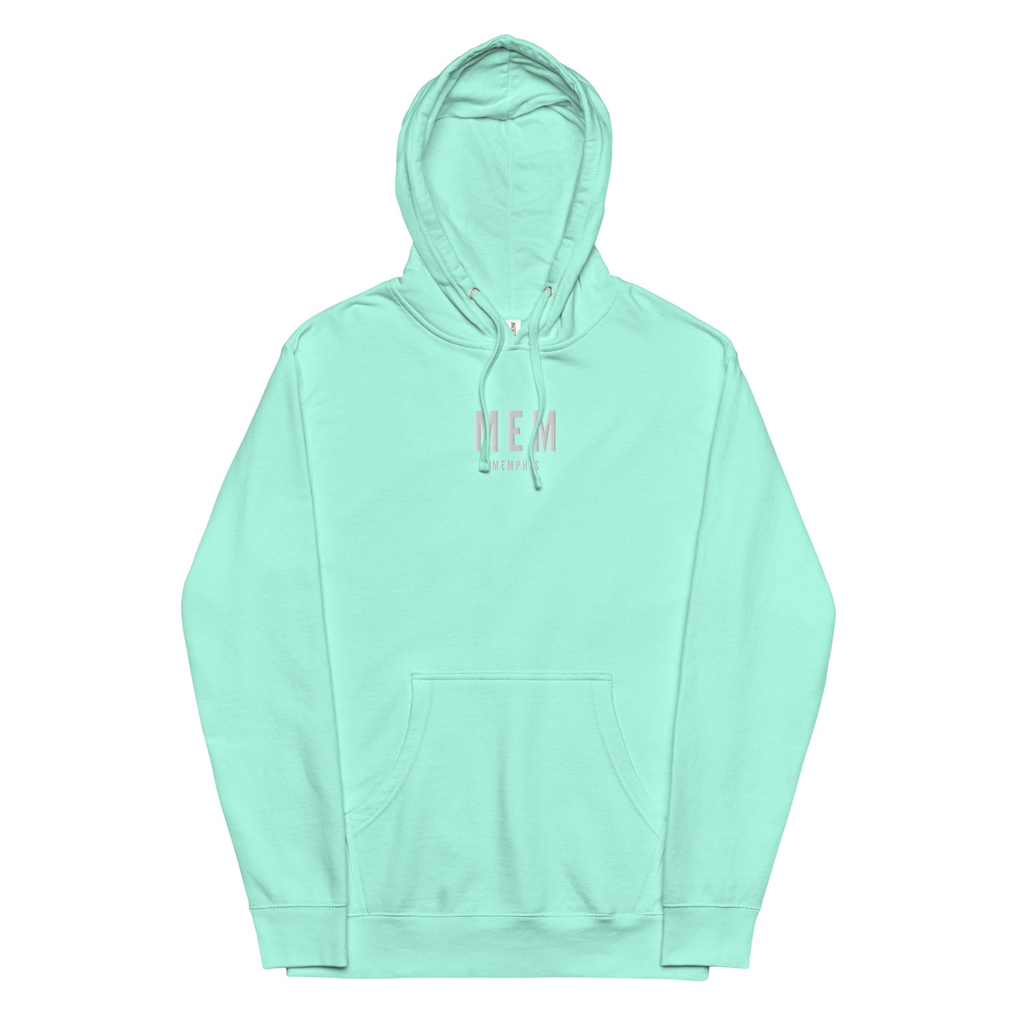 Embroidered Midweight Hoodie - White • MEM Memphis • YHM Designs - Image 16