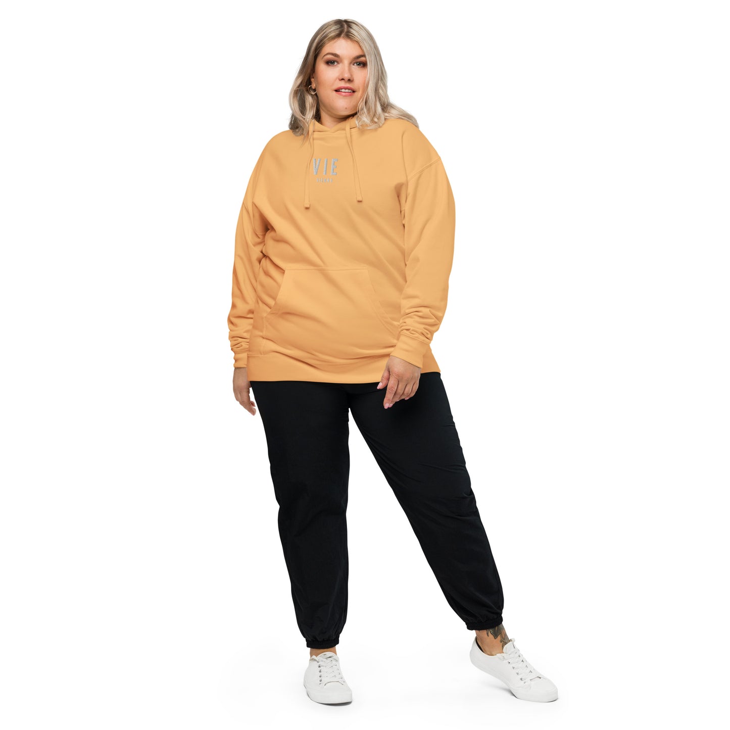 Embroidered Midweight Hoodie - White • VIE Vienna • YHM Designs - Image 03