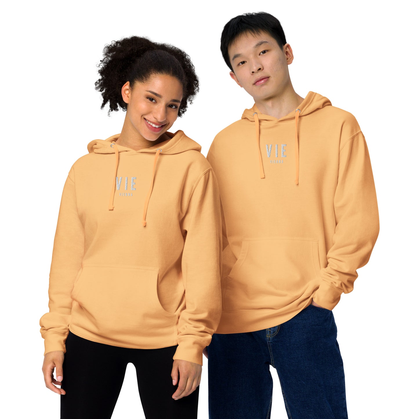Embroidered Midweight Hoodie - White • VIE Vienna • YHM Designs - Image 04