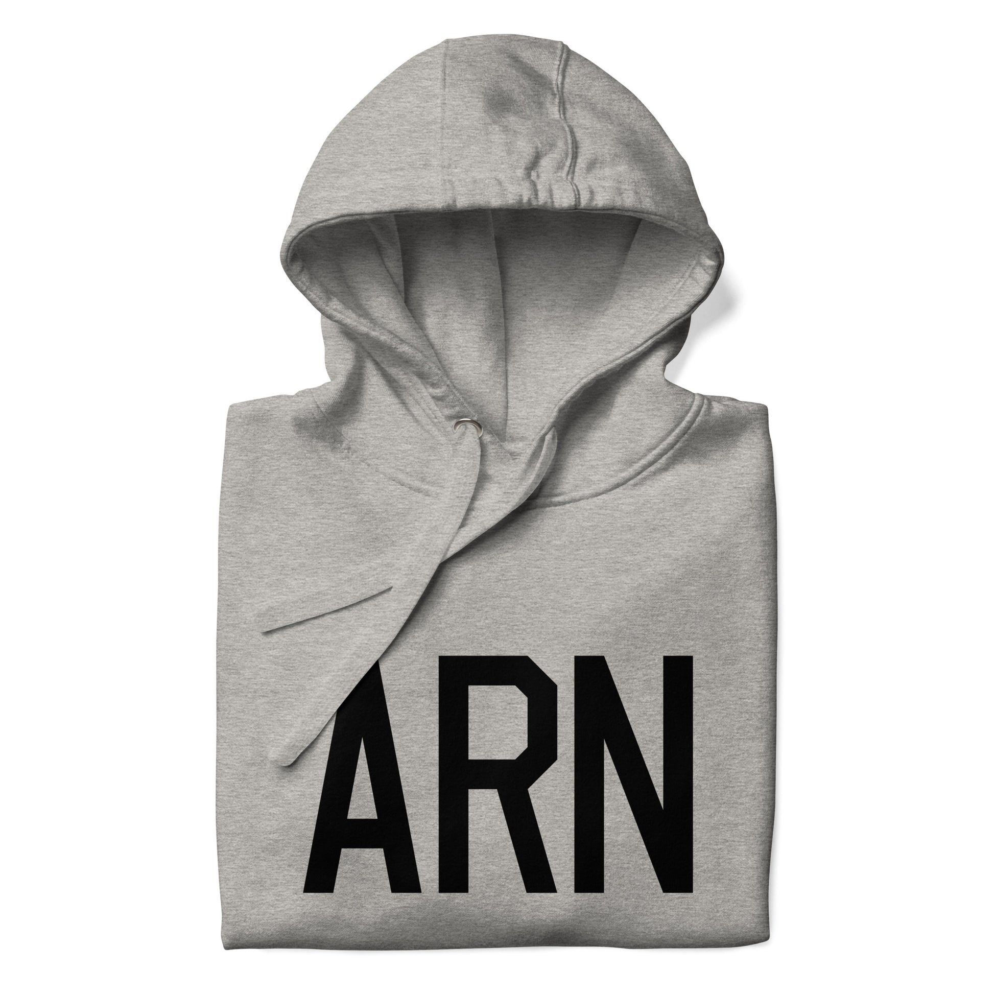 ARN Stockholm Premium Hoodie • Air Force Lettering in Black • YHM Designs - Image 03