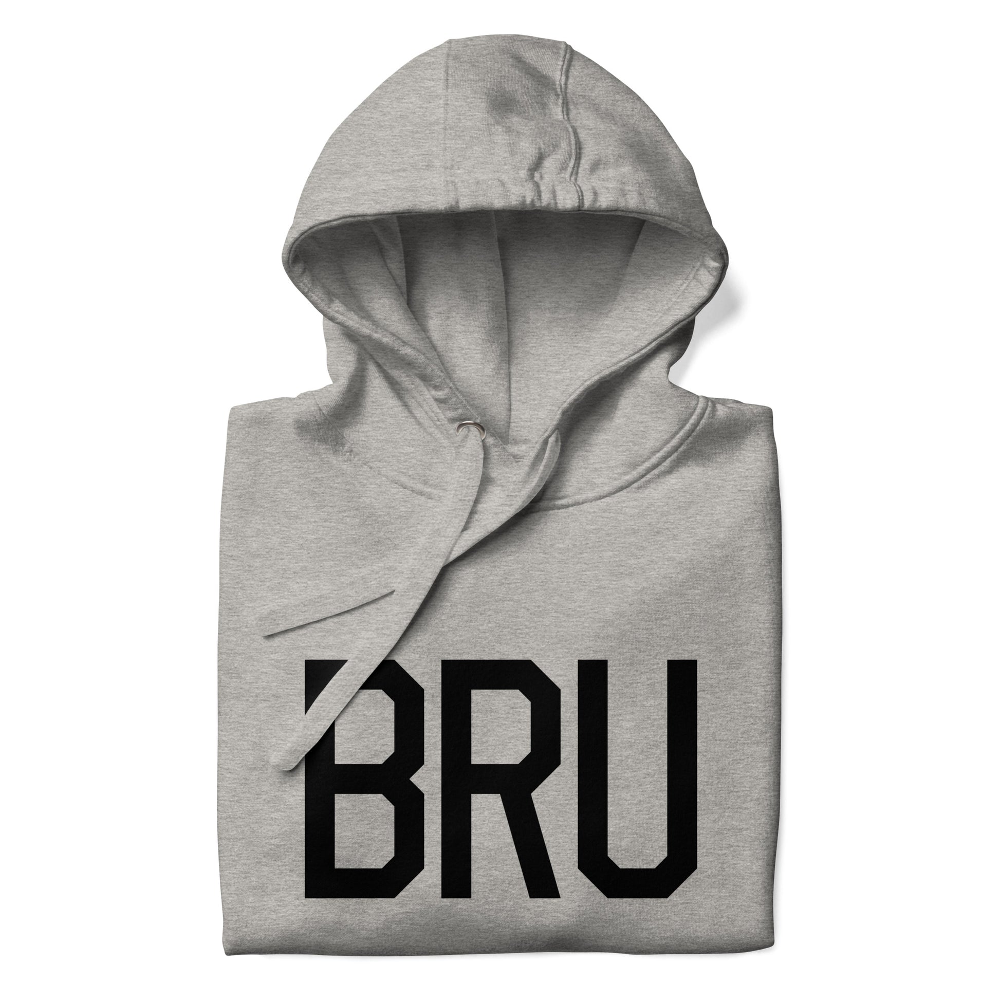 BRU Brussels Premium Hoodie • Air Force Lettering in Black • YHM Designs - Image 03