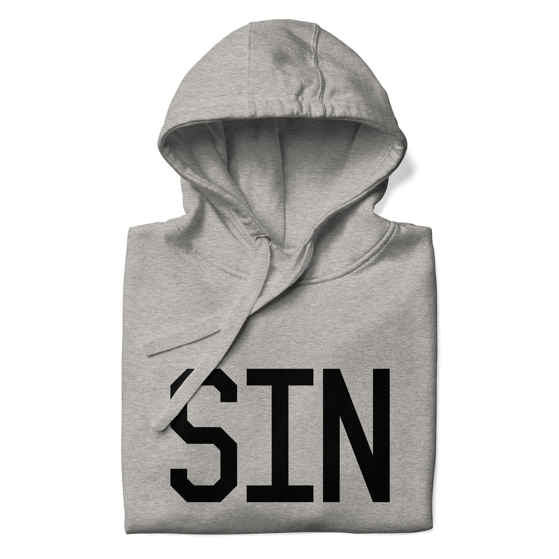 SIN Singapore Premium Hoodie • Air Force Lettering in Black • YHM Designs - Image 03