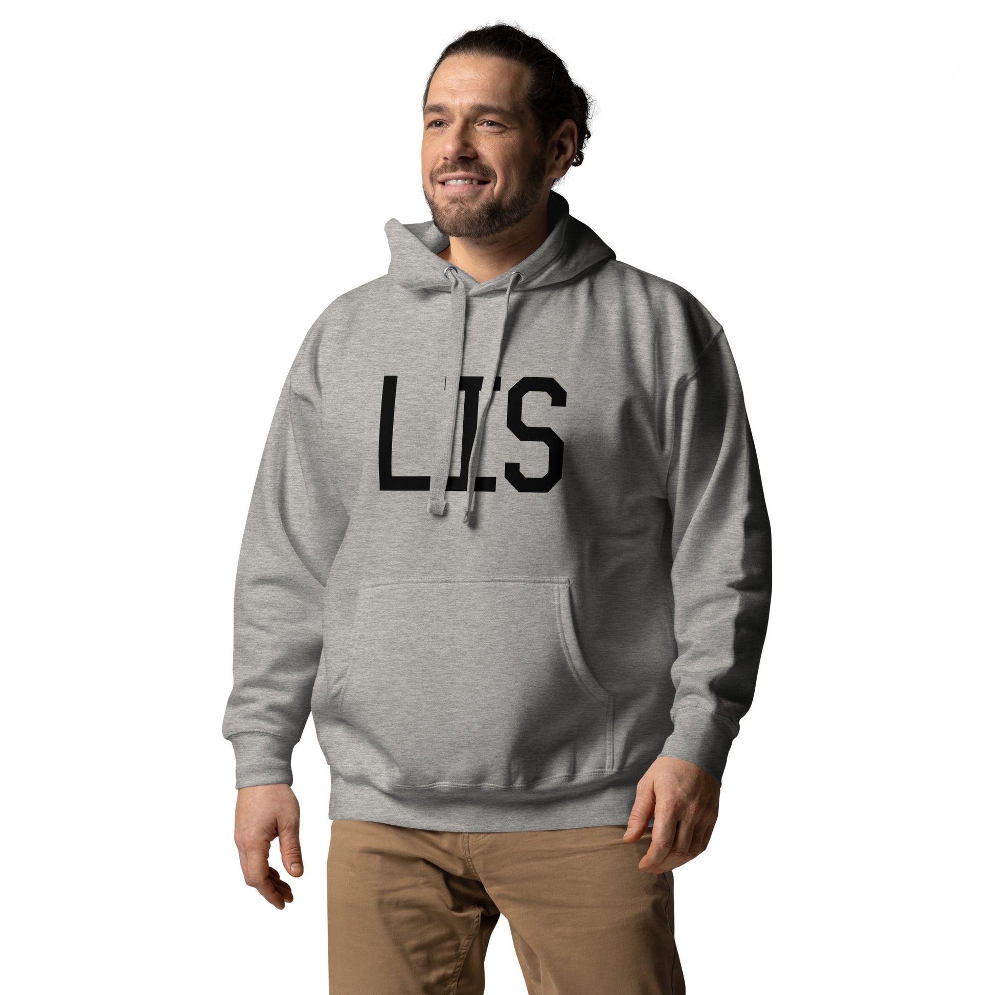 LIS Lisbon Premium Hoodie • Air Force Lettering in Black • YHM Designs - Image 08