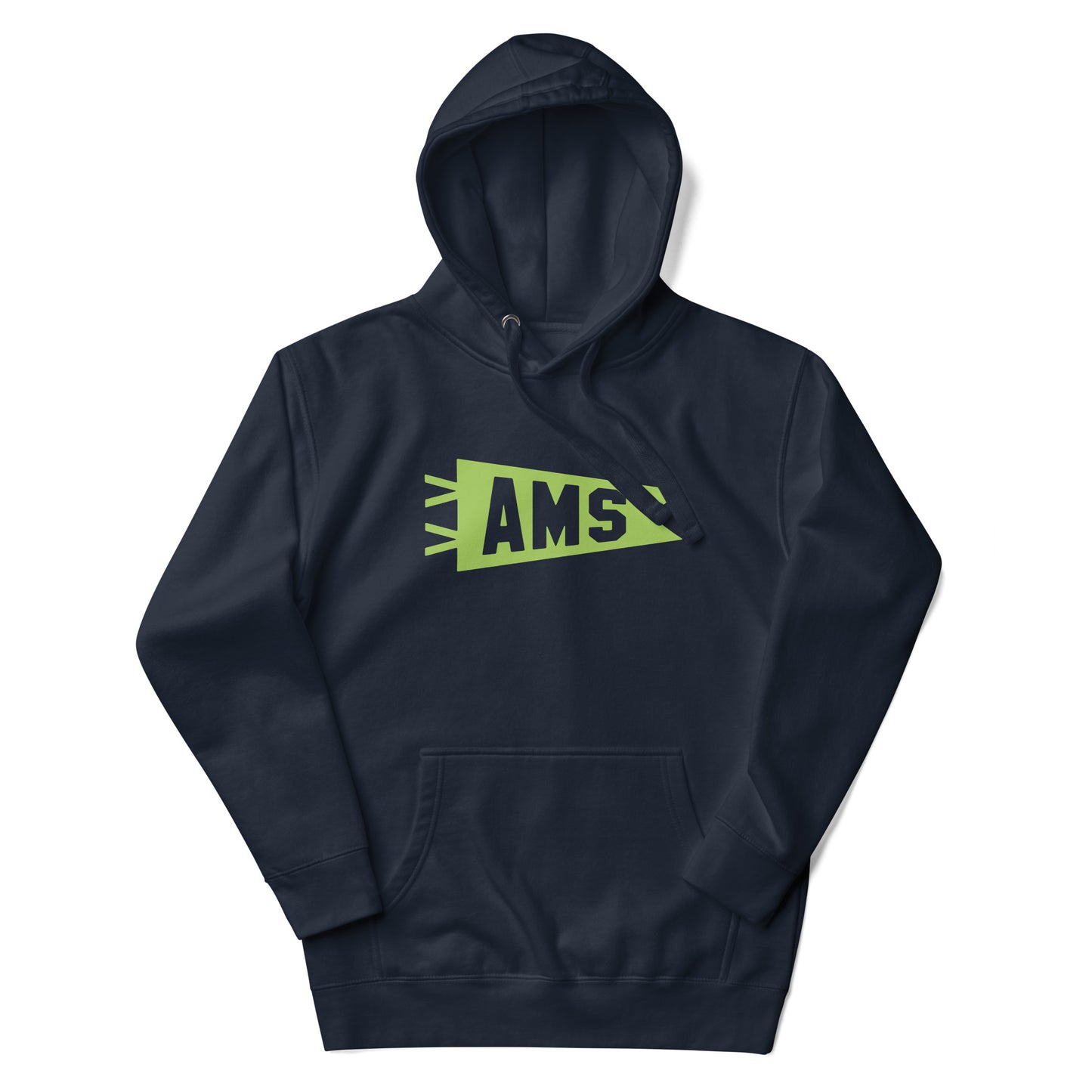 Airport Code Premium Hoodie - Green Graphic • AMS Amsterdam • YHM Designs - Image 10