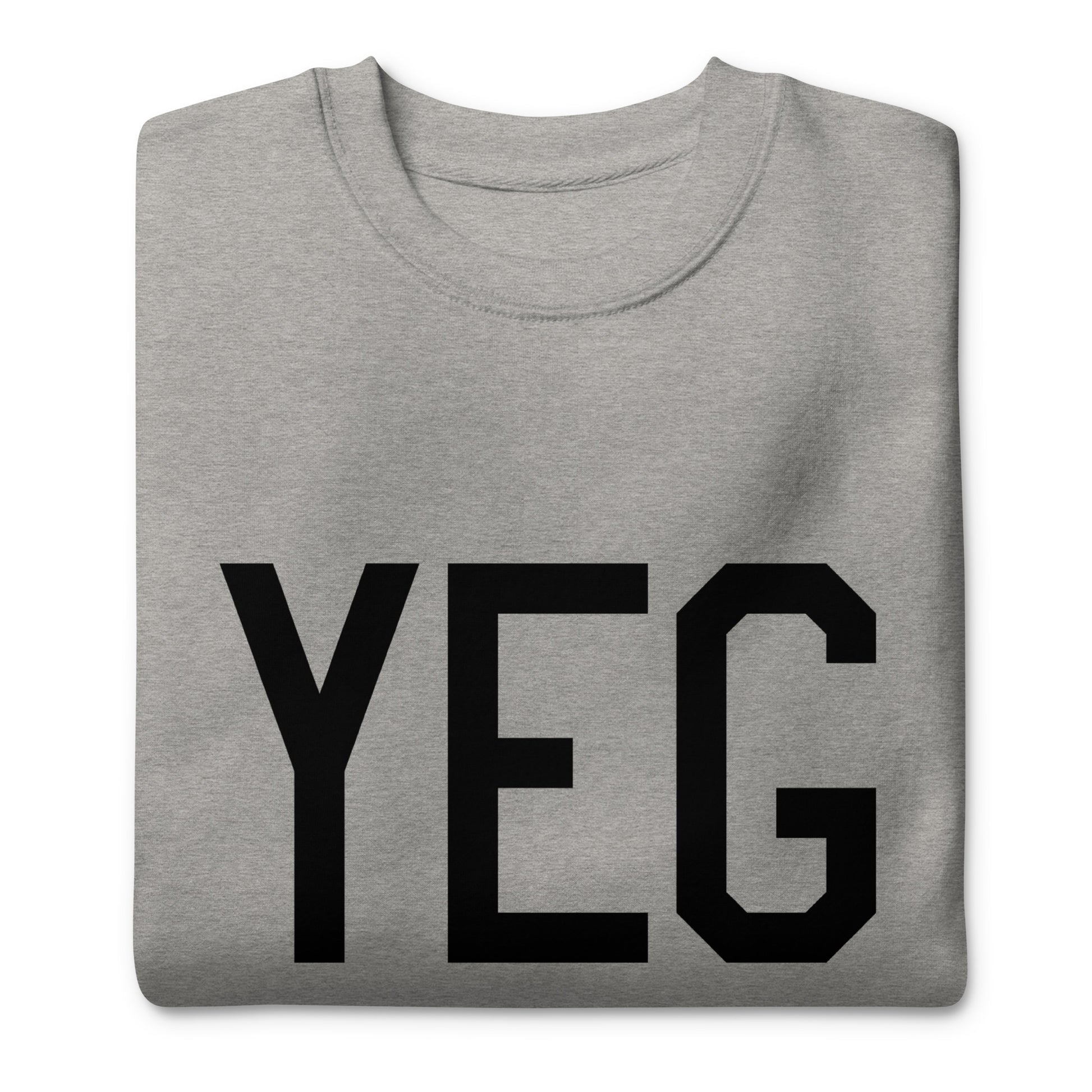YEG Edmonton Premium Sweatshirt • Air Force Lettering in Black • YHM Designs - Image 04