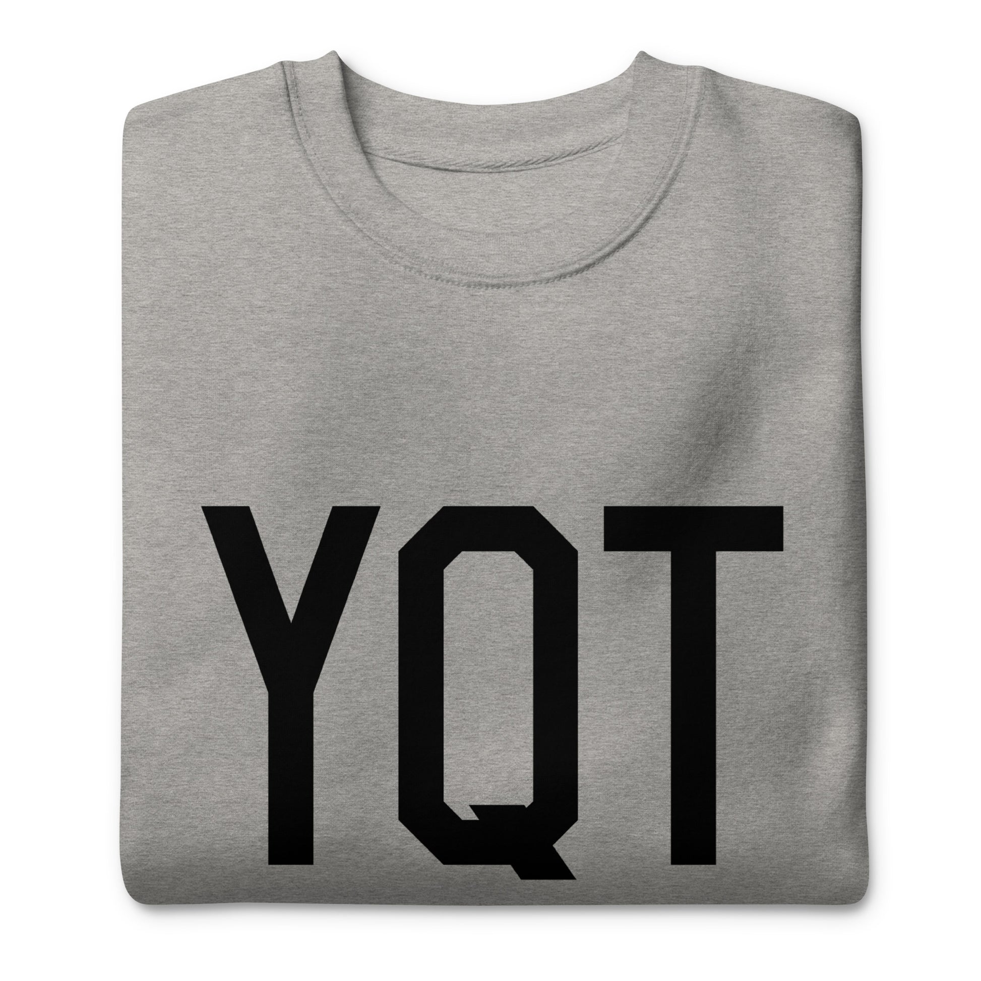 YQT Thunder Bay Premium Sweatshirt • Air Force Lettering in Black • YHM Designs - Image 04