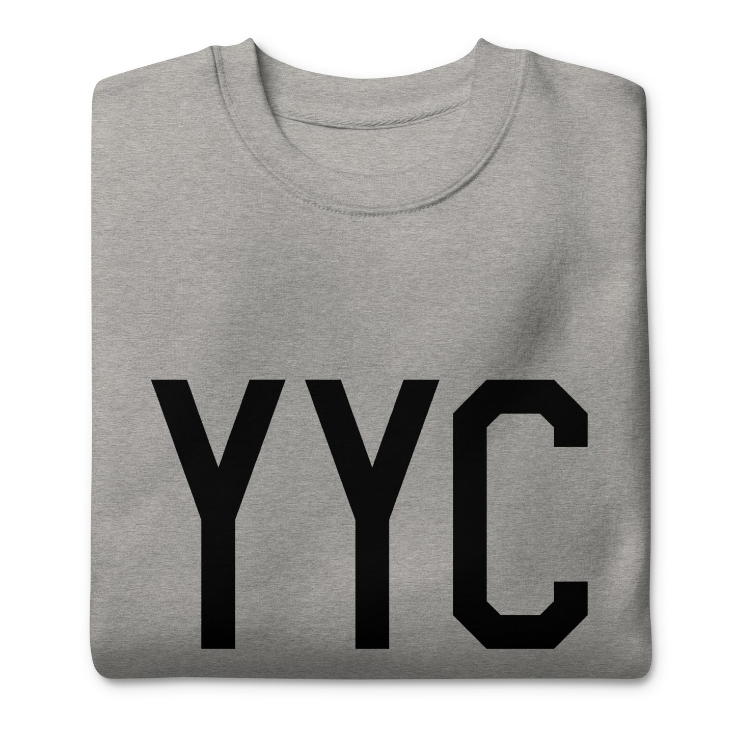 YYC Calgary Premium Sweatshirt • Air Force Lettering in Black • YHM Designs - Image 04