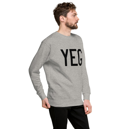 YEG Edmonton Premium Sweatshirt • Air Force Lettering in Black • YHM Designs - Image 02