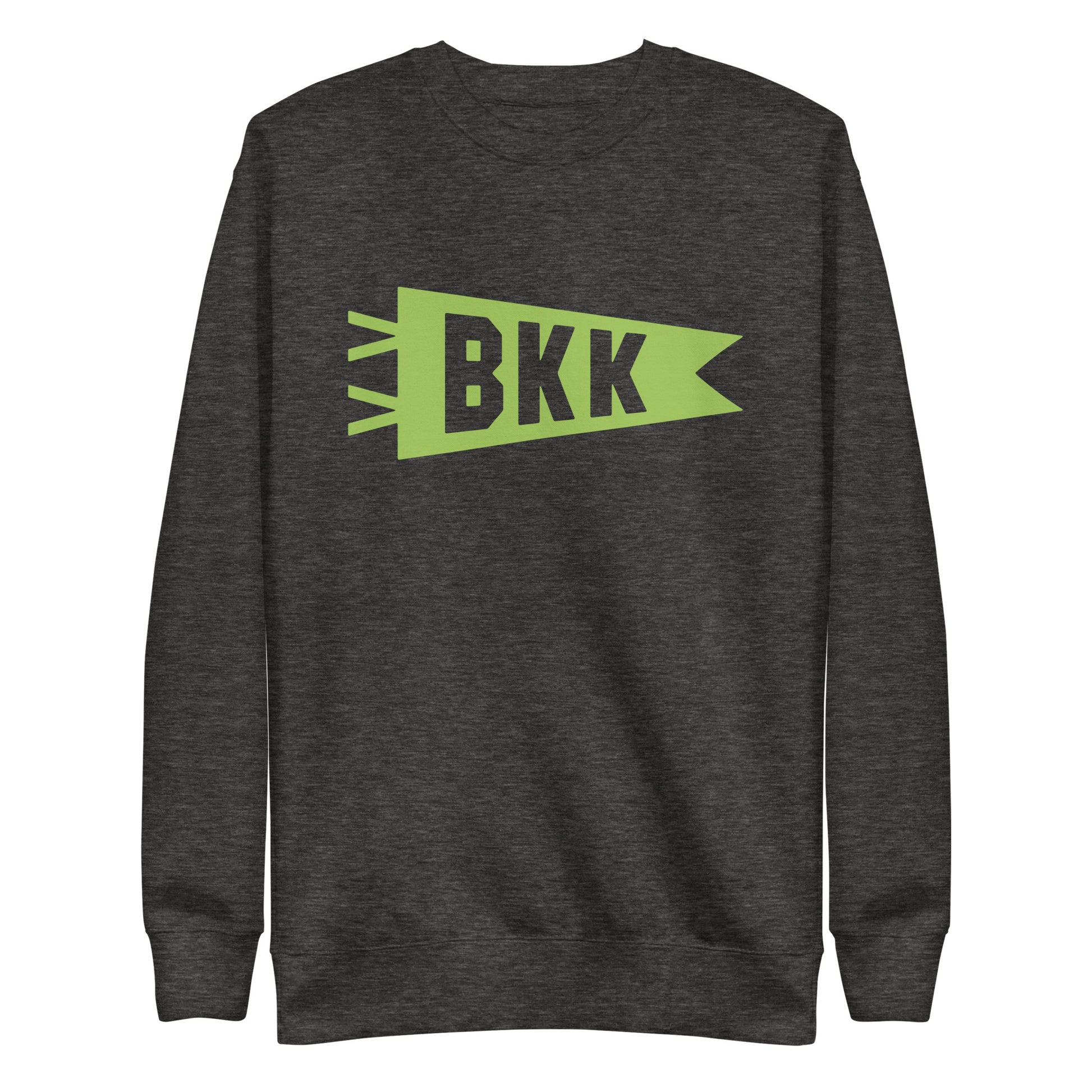 Airport Code Premium Sweatshirt - Green Graphic • BKK Bangkok • YHM Designs - Image 02