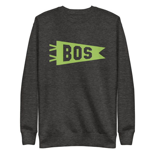 BOS Boston Premium Sweatshirt • Banner Design in Green • YHM Designs - Image 02