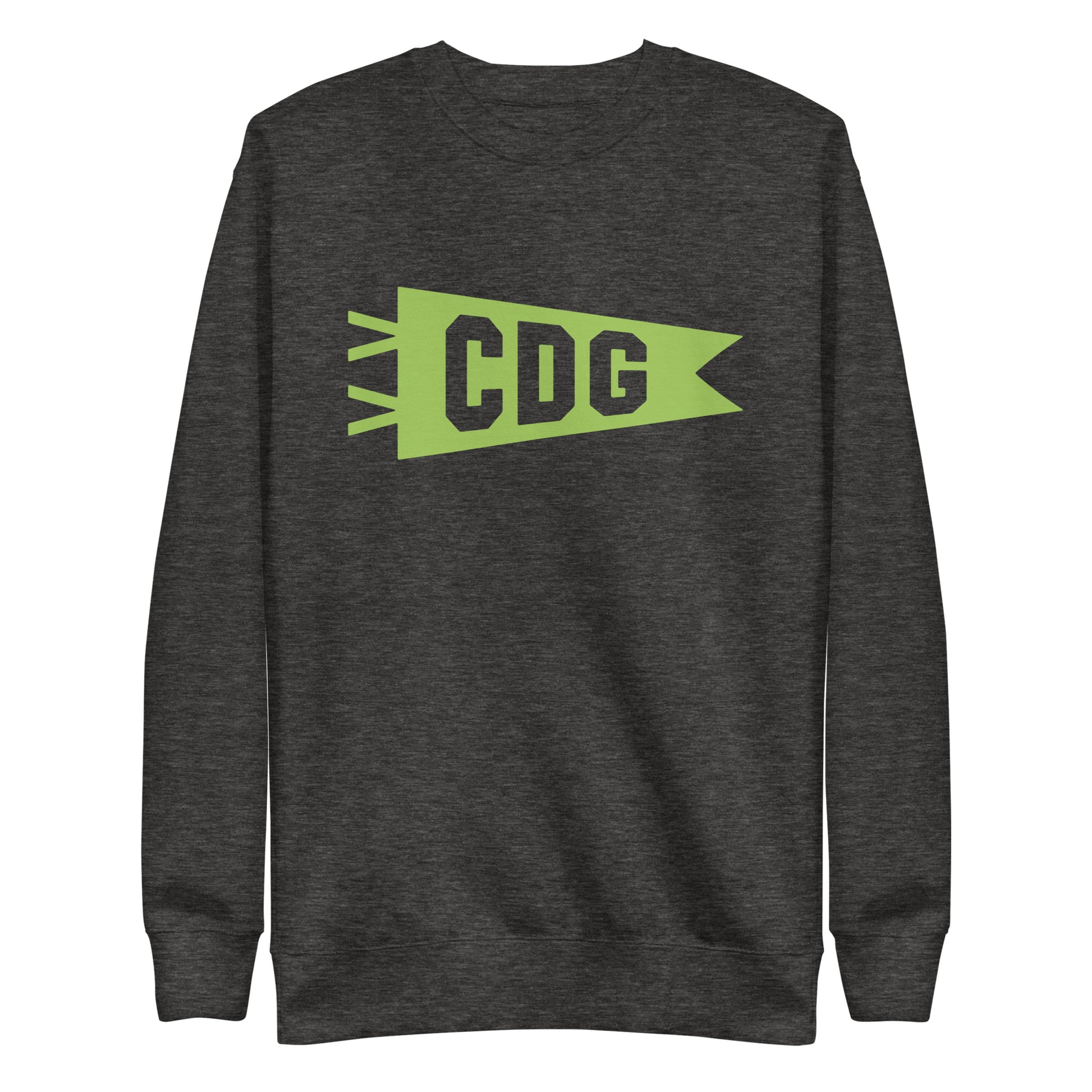 Airport Code Premium Sweatshirt - Green Graphic • CDG Paris • YHM Designs - Image 02
