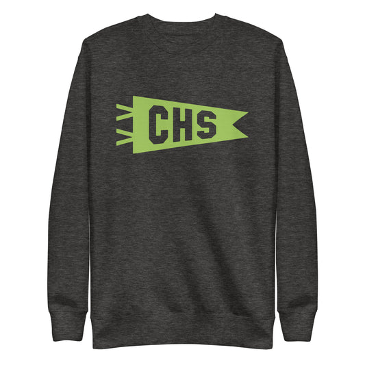 Airport Code Premium Sweatshirt - Green Graphic • CHS Charleston • YHM Designs - Image 02