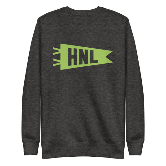 HNL Honolulu Premium Sweatshirt • Banner Design in Green • YHM Designs - Image 02