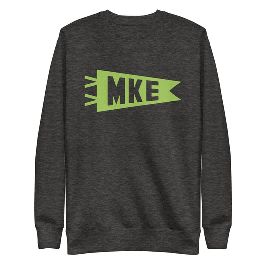 MKE Milwaukee Premium Sweatshirt • Banner Design in Green • YHM Designs - Image 02