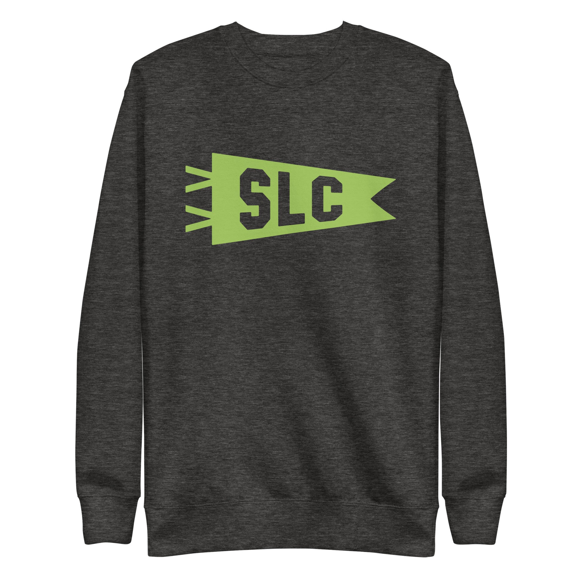 Airport Code Premium Sweatshirt - Green Graphic • SLC Salt Lake City • YHM Designs - Image 02