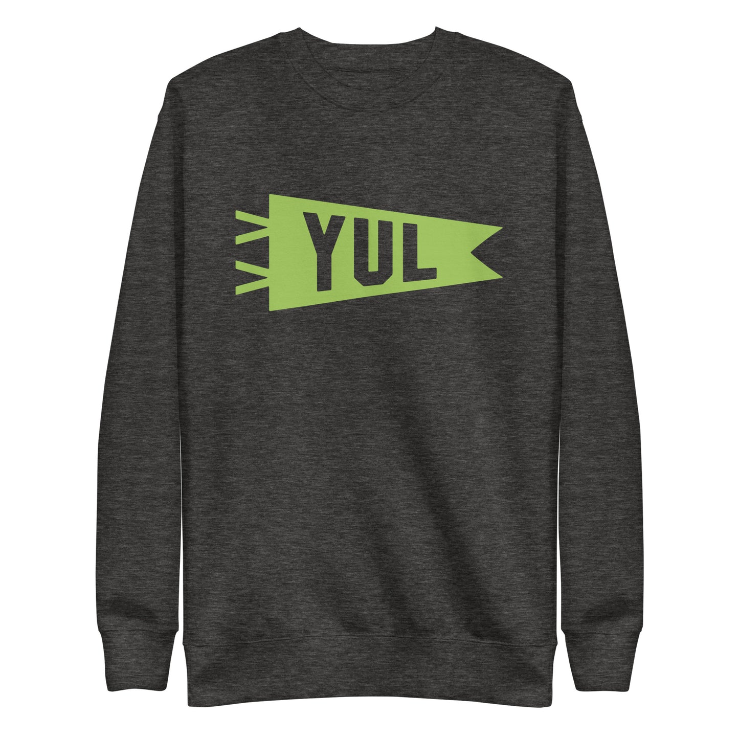 Airport Code Premium Sweatshirt - Green Graphic • YUL Montreal • YHM Designs - Image 02
