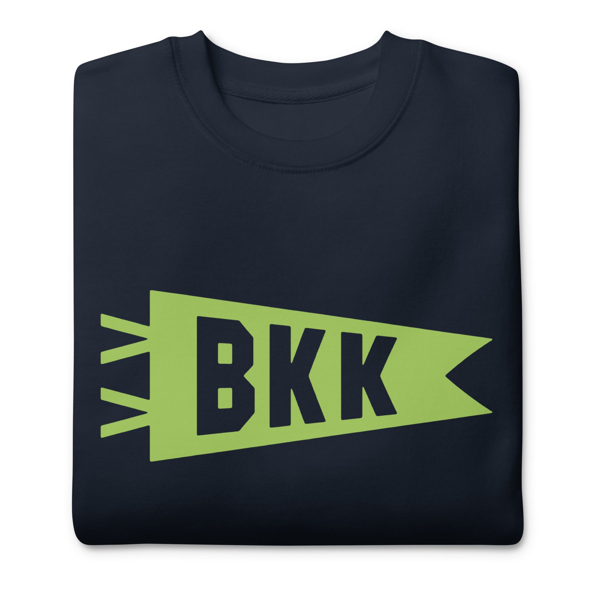 Airport Code Premium Sweatshirt - Green Graphic • BKK Bangkok • YHM Designs - Image 03