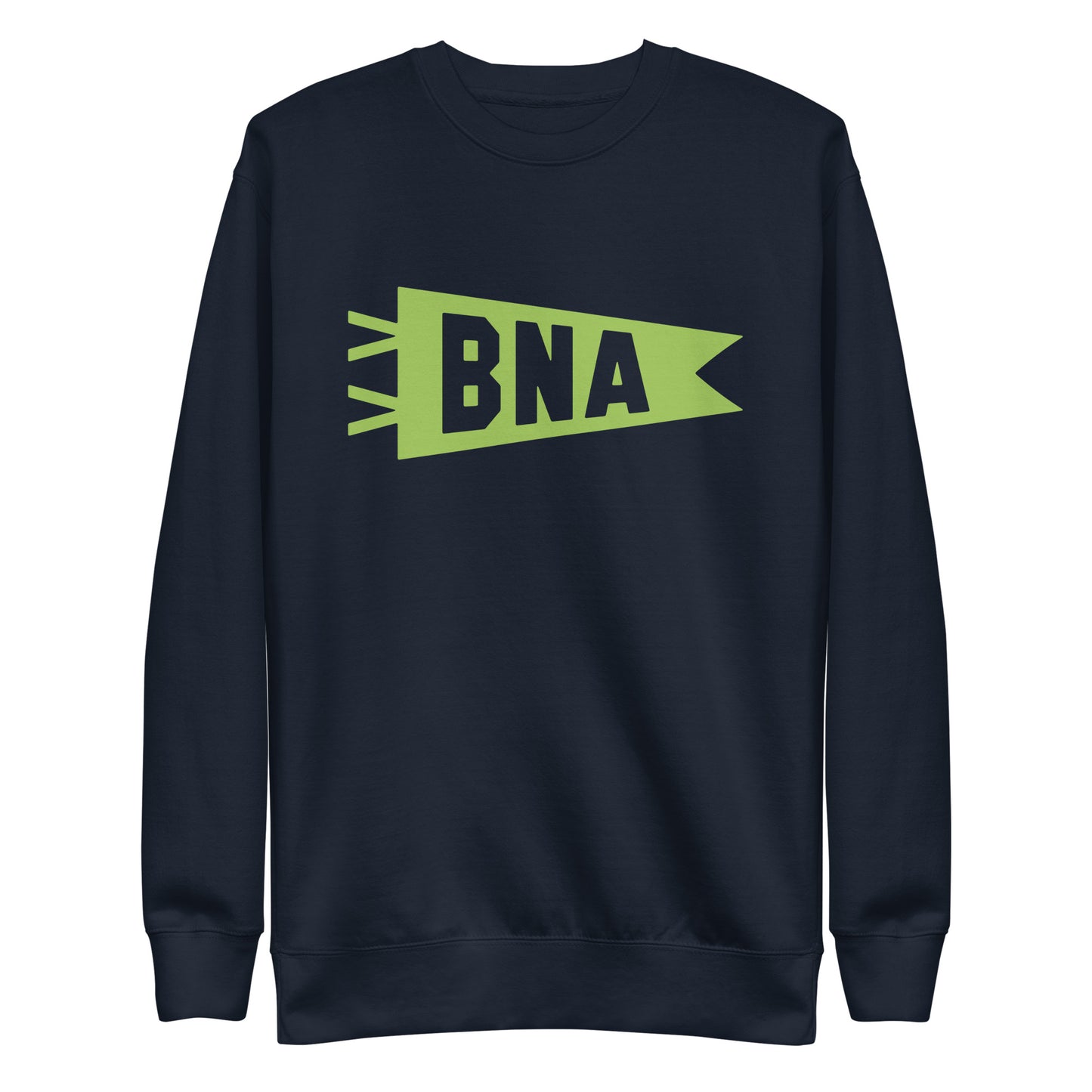 Airport Code Premium Sweatshirt - Green Graphic • BNA Nashville • YHM Designs - Image 01
