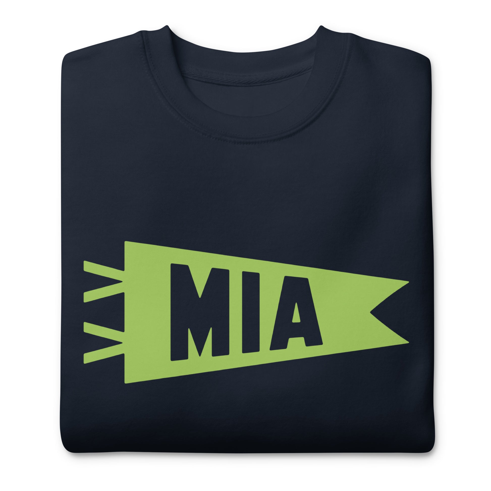 MIA Miami Premium Sweatshirt • Banner Design in Green • YHM Designs - Image 03