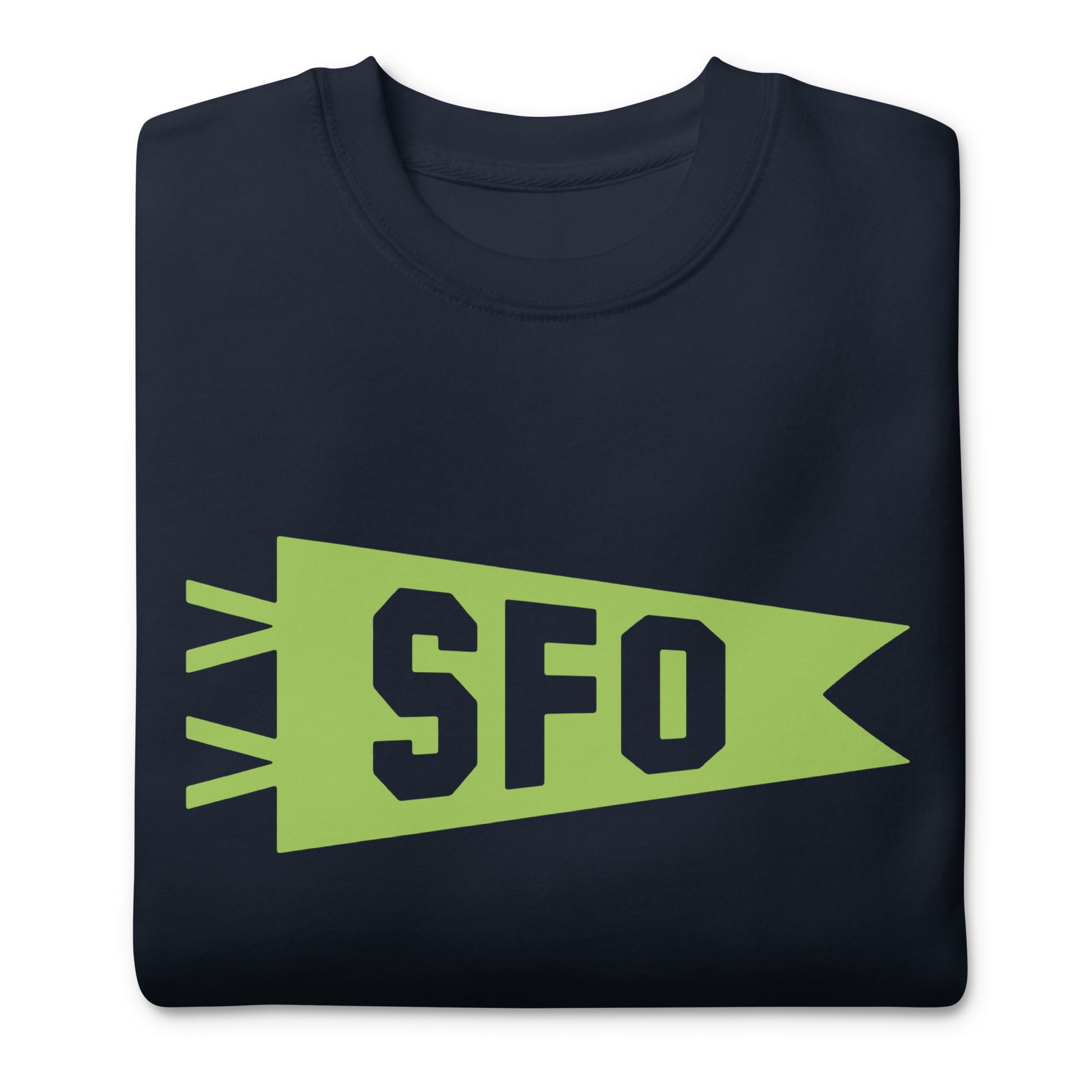 Airport Code Premium Sweatshirt - Green Graphic • SFO San Francisco • YHM Designs - Image 03