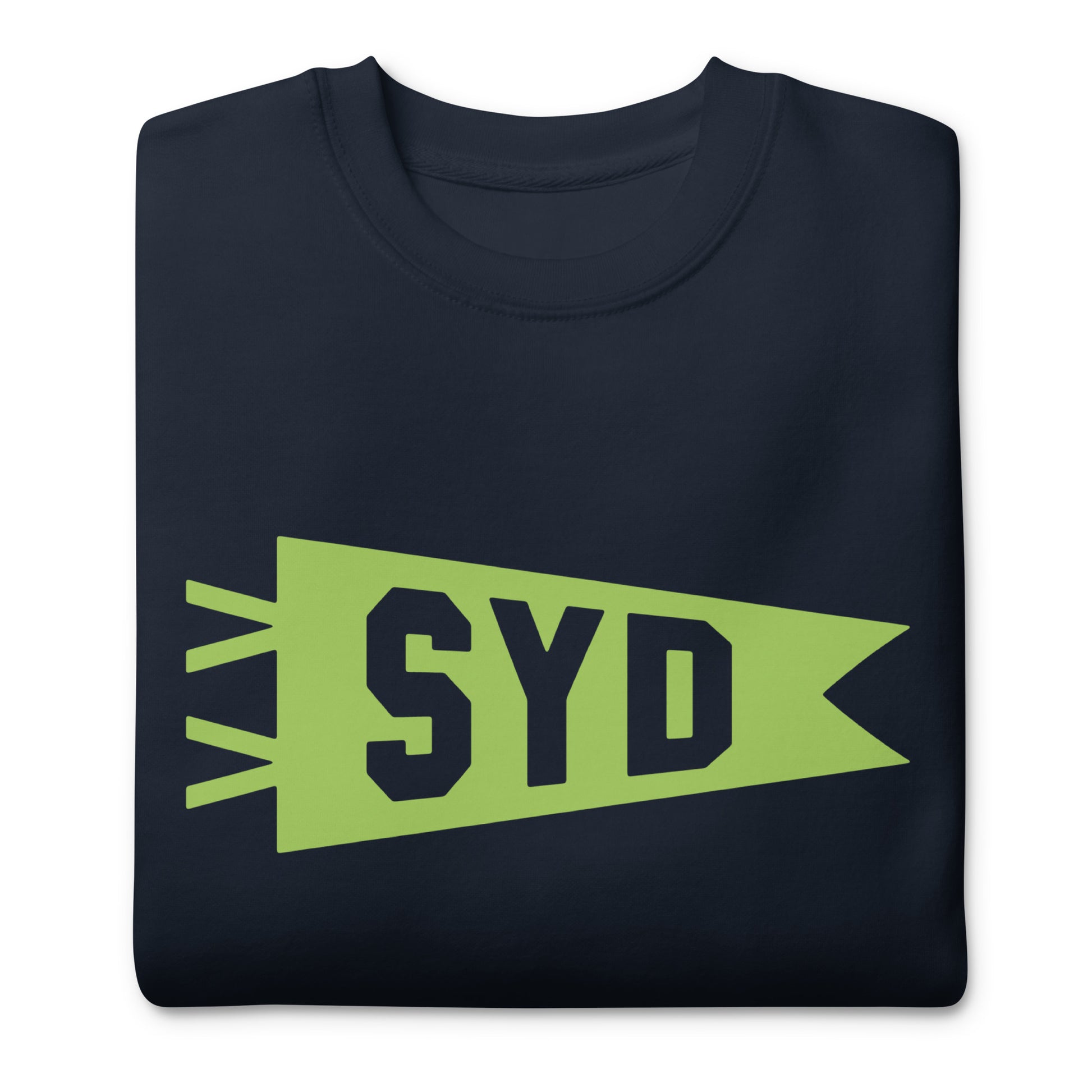 Airport Code Premium Sweatshirt - Green Graphic • SYD Sydney • YHM Designs - Image 03