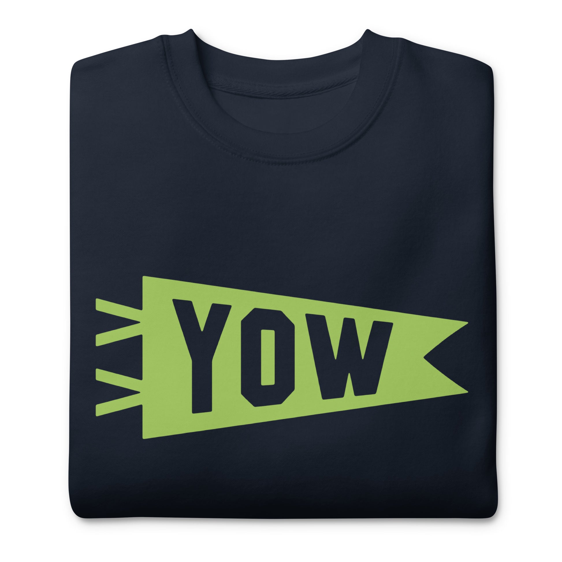 YOW Ottawa Premium Sweatshirt • Banner Design in Green • YHM Designs - Image 03