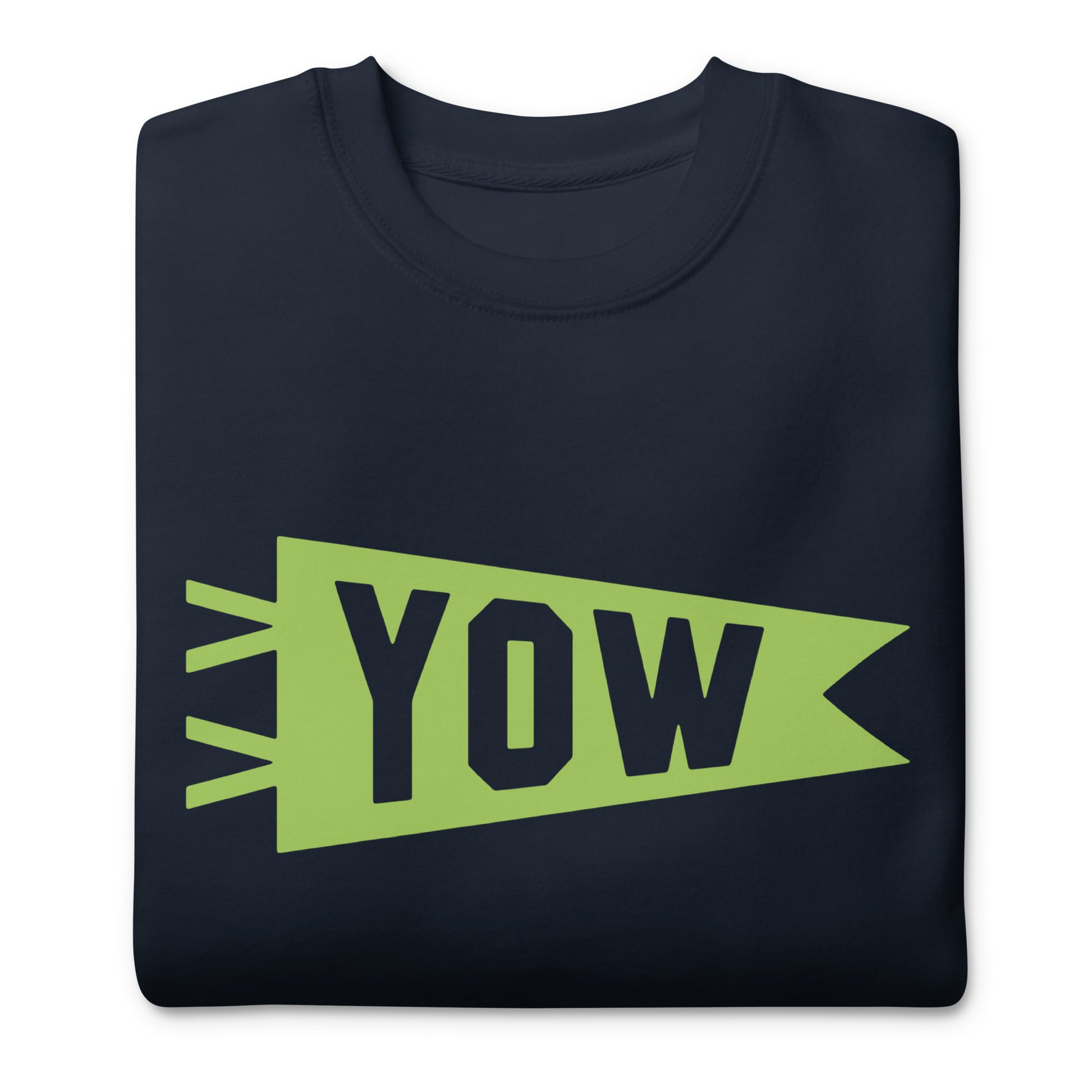 Airport Code Premium Sweatshirt - Green Graphic • YOW Ottawa • YHM Designs - Image 03