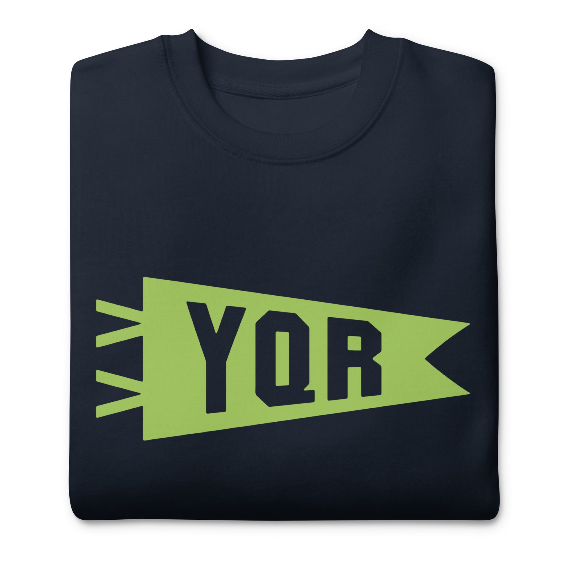 YQR Regina Premium Sweatshirt • Banner Design in Green • YHM Designs - Image 03