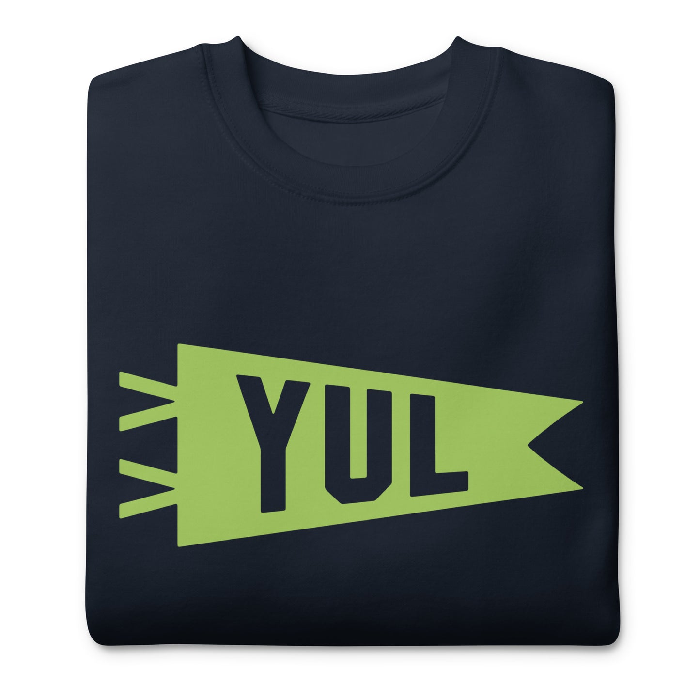 Airport Code Premium Sweatshirt - Green Graphic • YUL Montreal • YHM Designs - Image 03