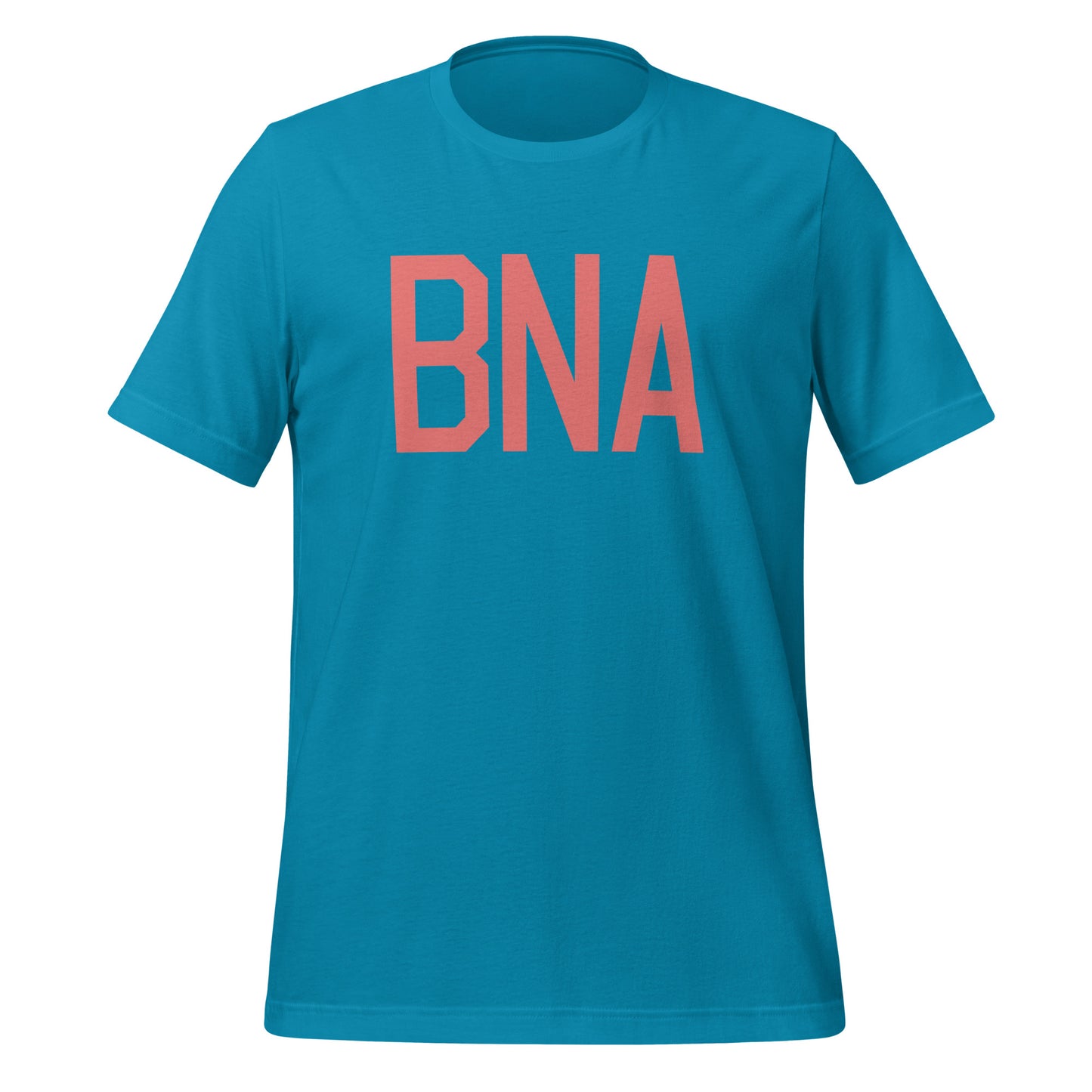 BNA Nashville Unisex T-Shirt • Air Force Lettering in Salmon Pink • YHM Designs - Image 06