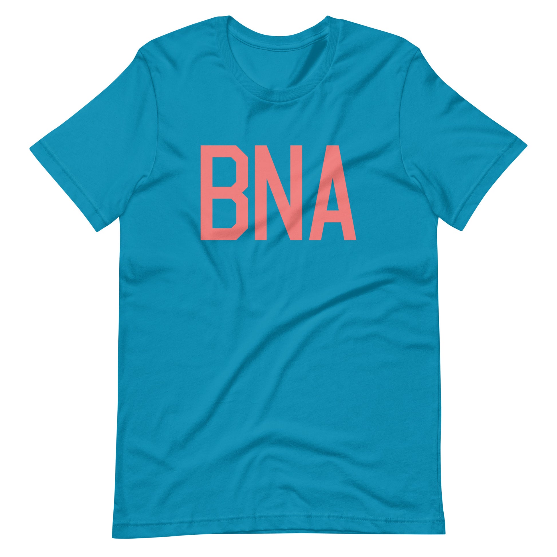 BNA Nashville Unisex T-Shirt • Air Force Lettering in Salmon Pink • YHM Designs - Image 02