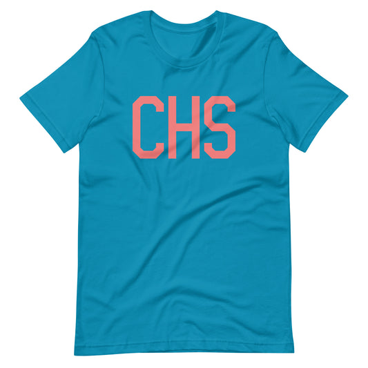 CHS Charleston Unisex T-Shirt • Air Force Lettering in Salmon Pink • YHM Designs - Image 02