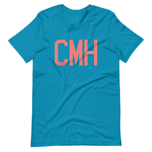 CMH Columbus Unisex T-Shirt • Air Force Lettering in Salmon Pink • YHM Designs - Image 02