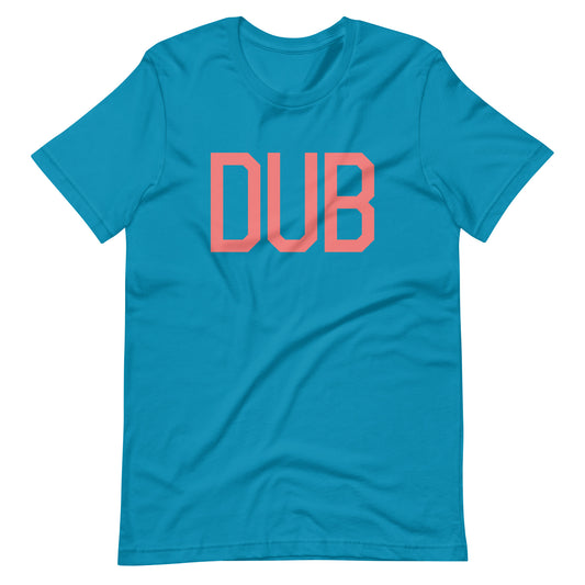DUB Dublin Unisex T-Shirt • Air Force Lettering in Salmon Pink • YHM Designs - Image 02