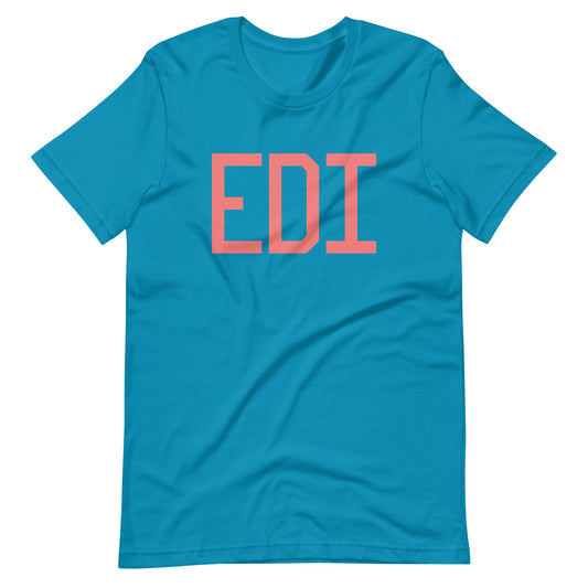 EDI Edinburgh Unisex T-Shirt • Air Force Lettering in Salmon Pink • YHM Designs - Image 02
