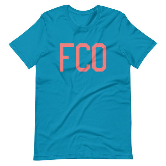 FCO Rome Unisex T-Shirt • Air Force Lettering in Salmon Pink • YHM Designs - Image 02