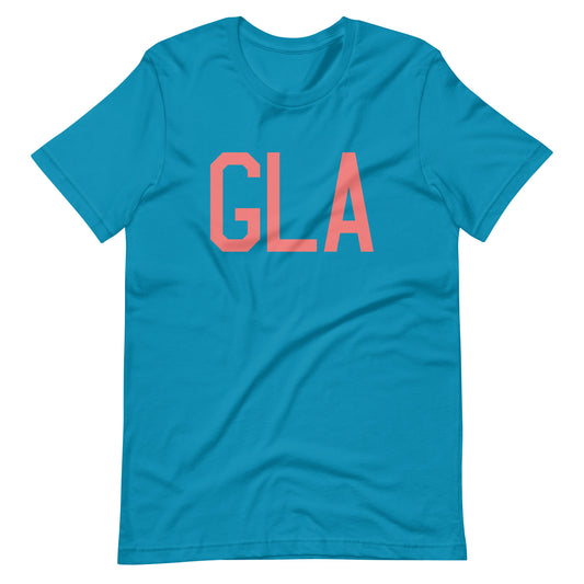 GLA Glasgow Unisex T-Shirt • Air Force Lettering in Salmon Pink • YHM Designs - Image 02