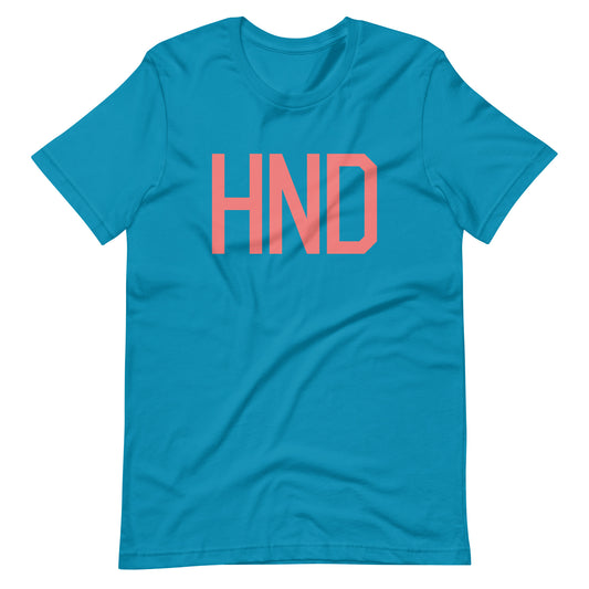 HND Tokyo Unisex T-Shirt • Air Force Lettering in Salmon Pink • YHM Designs - Image 02