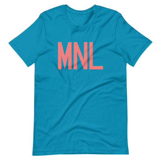 MNL Manila Unisex T-Shirt • Air Force Lettering in Salmon Pink • YHM Designs - Image 02