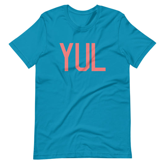 YUL Montreal Unisex T-Shirt • Air Force Lettering in Salmon Pink • YHM Designs - Image 02