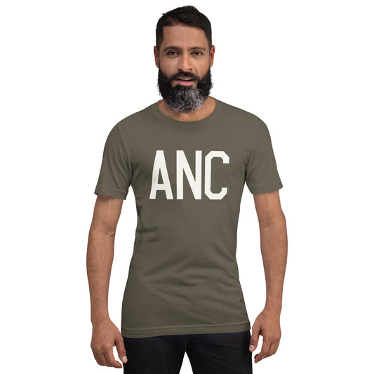 Airport Code T-Shirt - White Graphic • ANC Anchorage • YHM Designs - Image 01