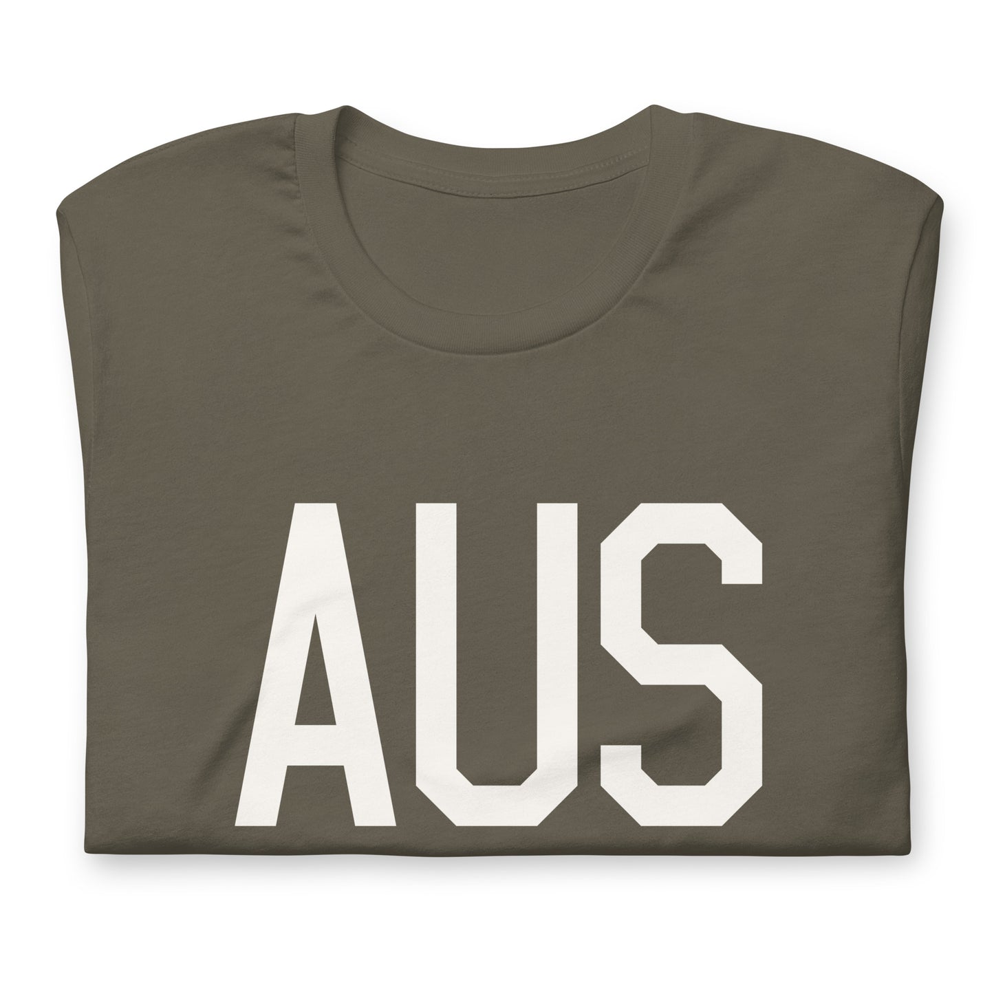 Airport Code T-Shirt - White Graphic • AUS Austin • YHM Designs - Image 03