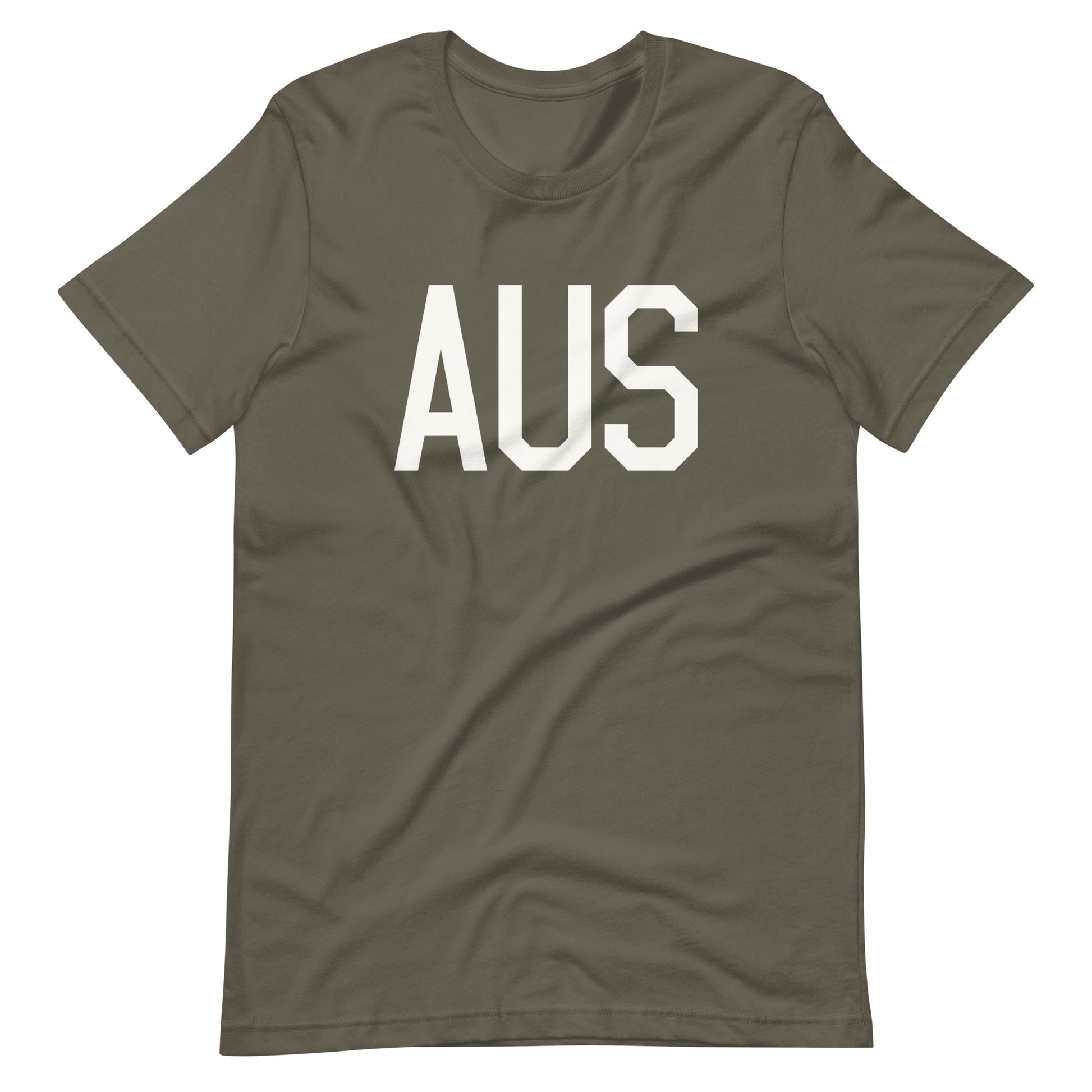 Airport Code T-Shirt - White Graphic • AUS Austin • YHM Designs - Image 04
