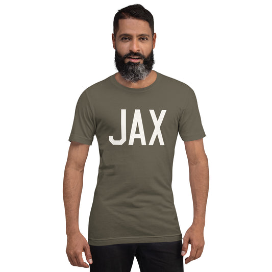 Airport Code T-Shirt - White Graphic • JAX Jacksonville • YHM Designs - Image 01