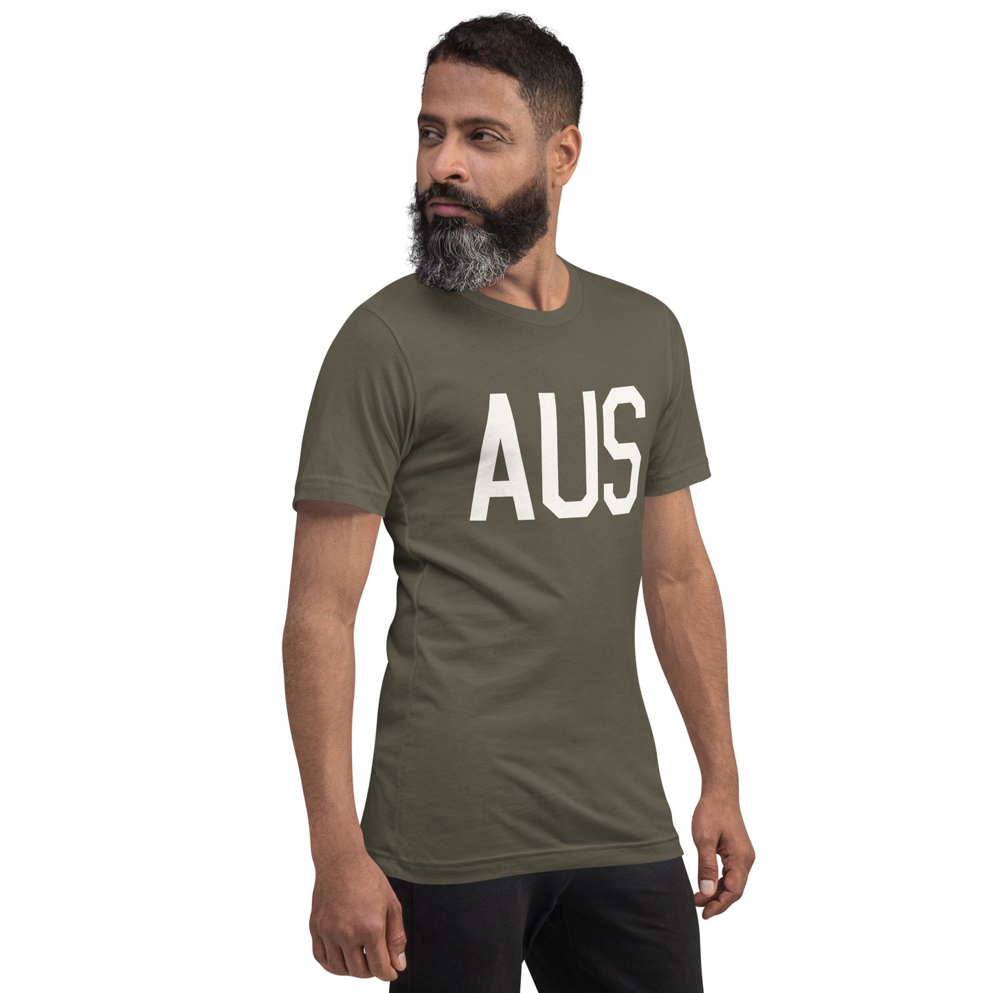 Airport Code T-Shirt - White Graphic • AUS Austin • YHM Designs - Image 06