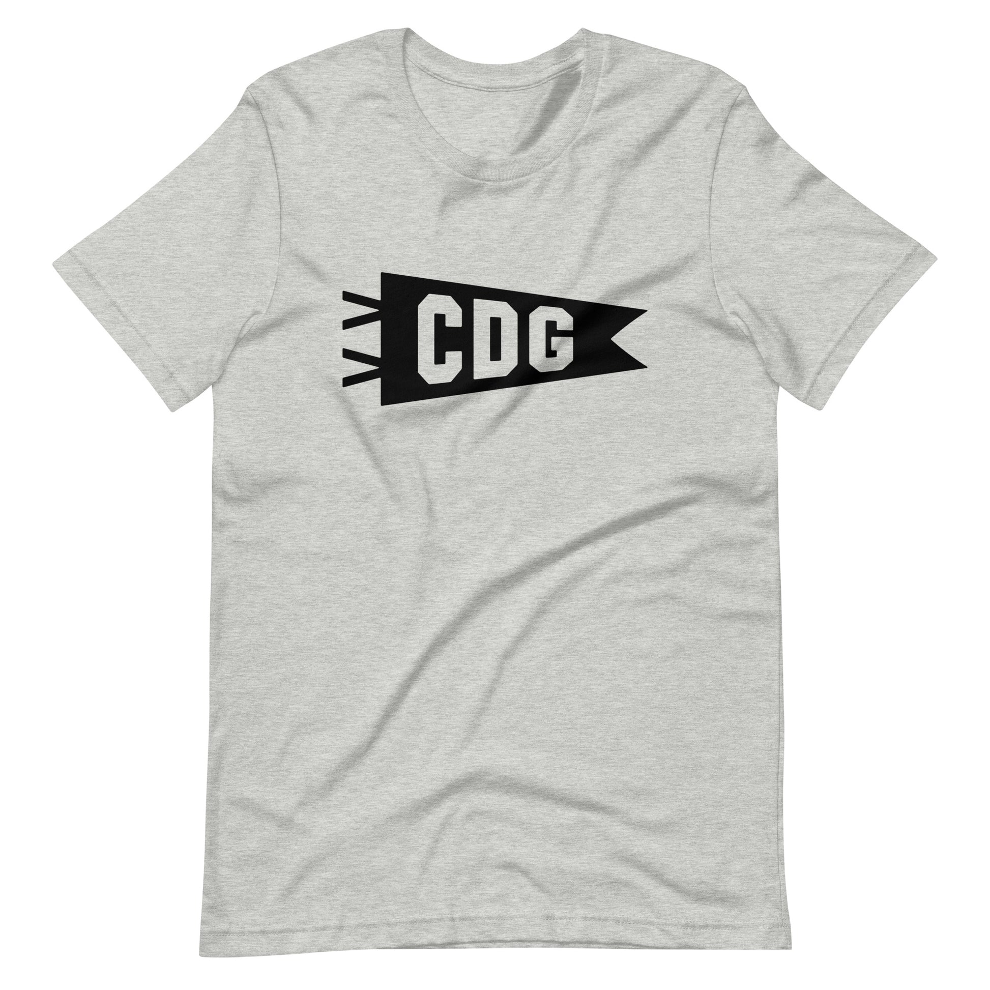 Airport Code T-Shirt - Black Graphic • CDG Paris • YHM Designs - Image 01