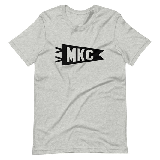 Airport Code T-Shirt - Black Graphic • MKC Kansas City • YHM Designs - Image 01
