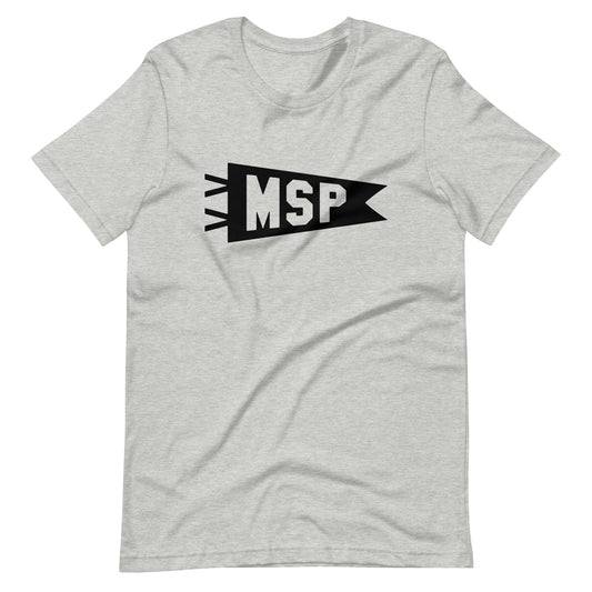 MSP Minneapolis Unisex T-Shirt • Banner Design in Black • YHM Designs - Image 01